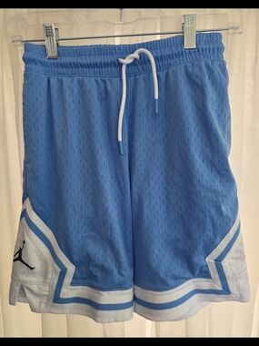 Jordan Light Blue Basketball Shorts with White Accents